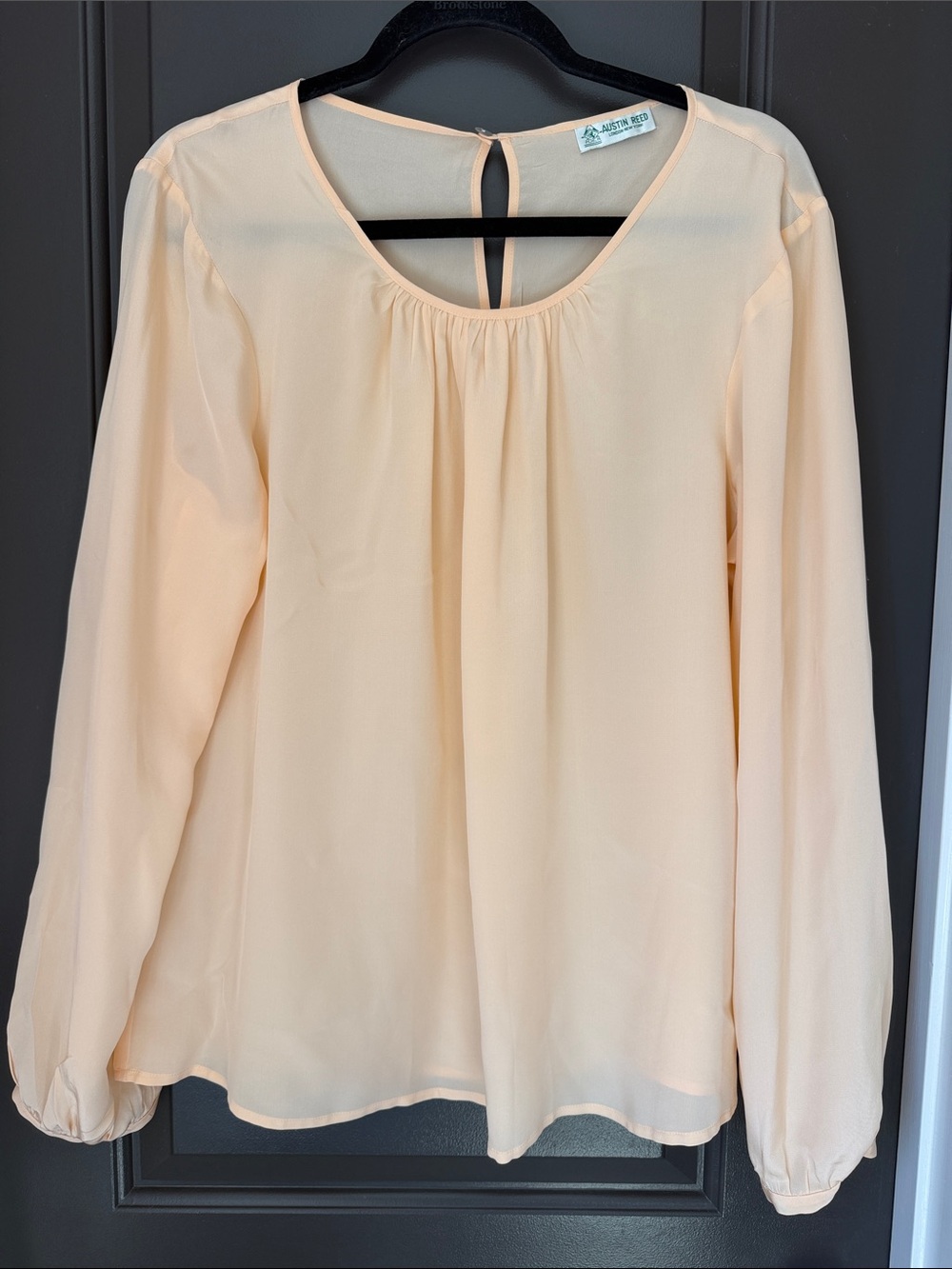 Austin Reed Peach Long-Sleeve Peasant Blouse